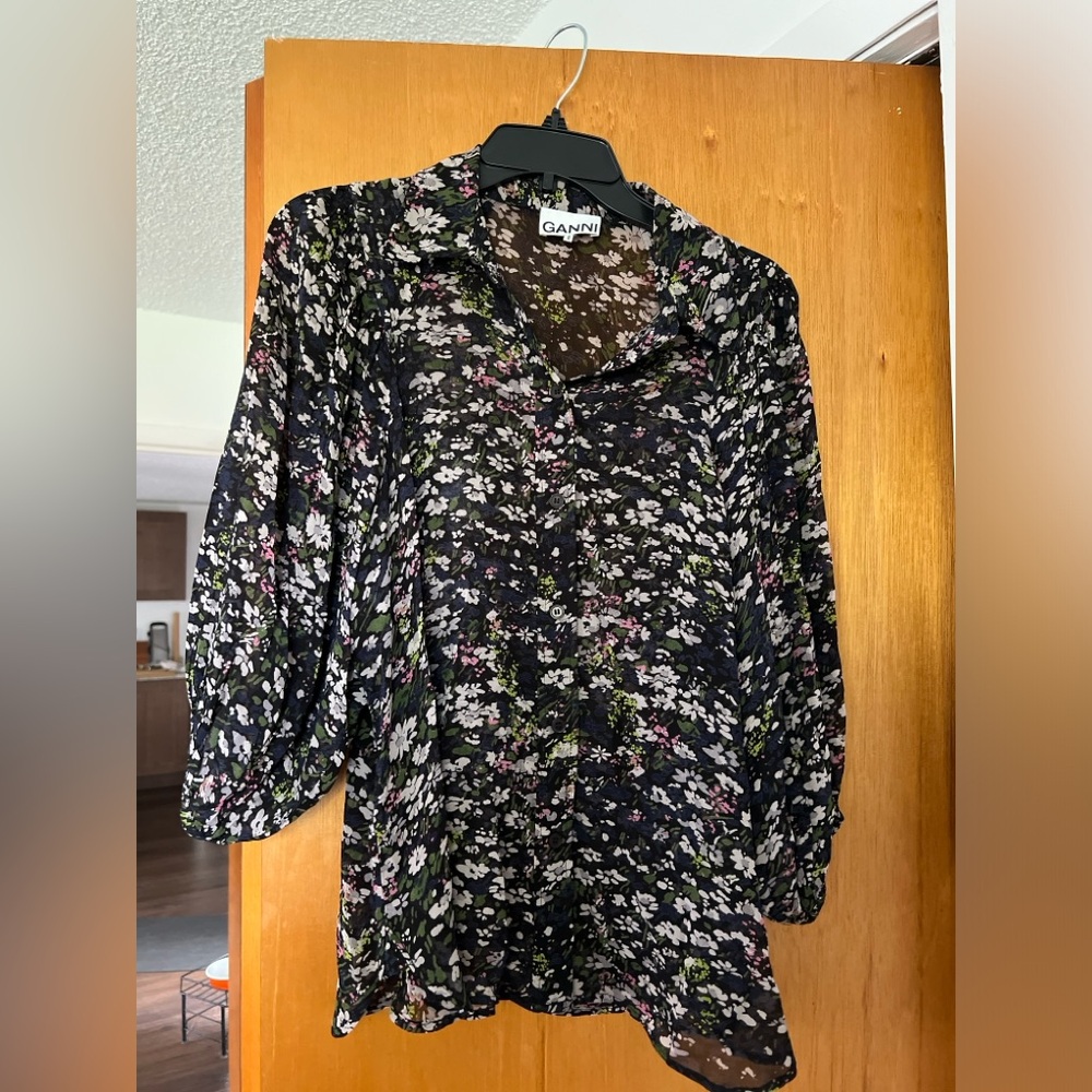Ganni floral blouse